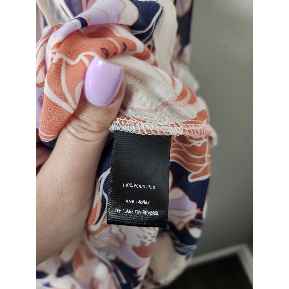 Torrid Duster Kimono Plus Size 1X Purple Floral High Low Open Front Chiffon - Picture 4 of 6